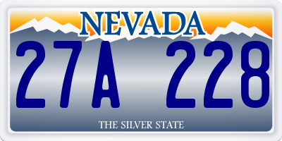 NV license plate 27A228