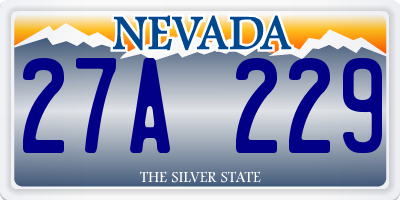 NV license plate 27A229
