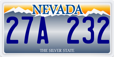 NV license plate 27A232