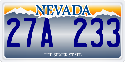 NV license plate 27A233