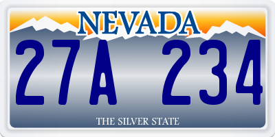 NV license plate 27A234