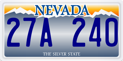 NV license plate 27A240
