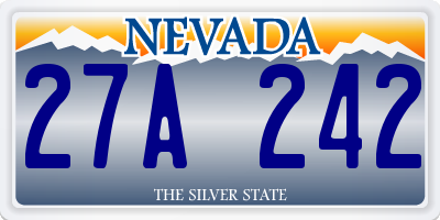 NV license plate 27A242