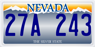 NV license plate 27A243