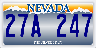 NV license plate 27A247