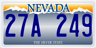 NV license plate 27A249