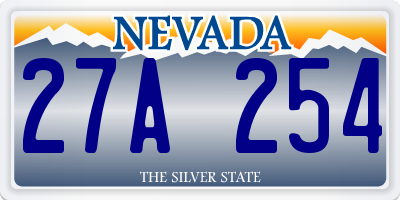 NV license plate 27A254