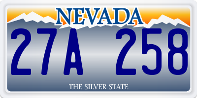 NV license plate 27A258