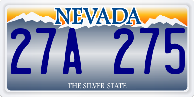 NV license plate 27A275