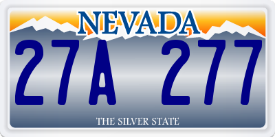 NV license plate 27A277
