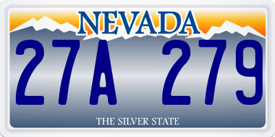 NV license plate 27A279