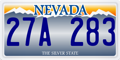 NV license plate 27A283