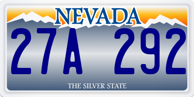 NV license plate 27A292