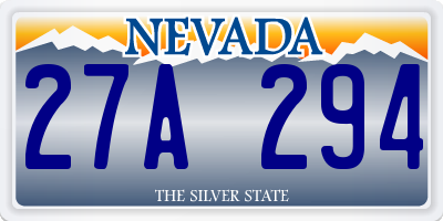 NV license plate 27A294