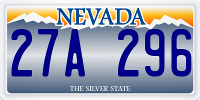 NV license plate 27A296