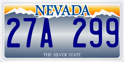 NV license plate 27A299
