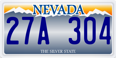 NV license plate 27A304
