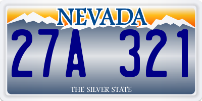 NV license plate 27A321