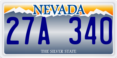 NV license plate 27A340