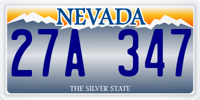 NV license plate 27A347