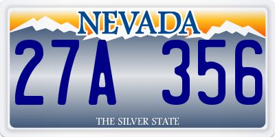 NV license plate 27A356