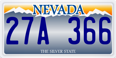 NV license plate 27A366