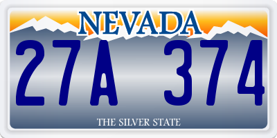 NV license plate 27A374