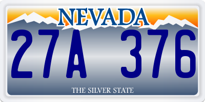 NV license plate 27A376