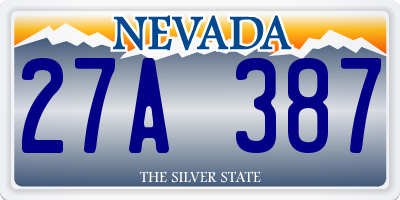 NV license plate 27A387