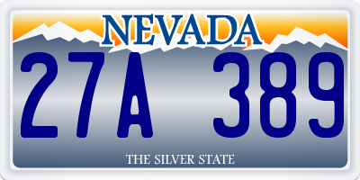 NV license plate 27A389