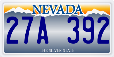 NV license plate 27A392