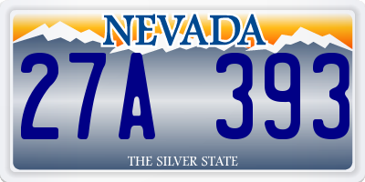 NV license plate 27A393