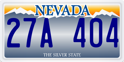 NV license plate 27A404
