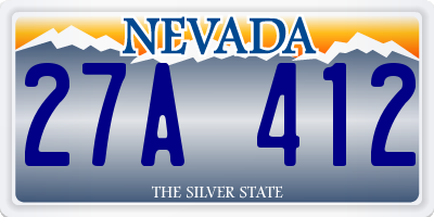 NV license plate 27A412