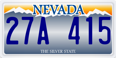 NV license plate 27A415
