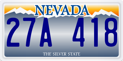 NV license plate 27A418