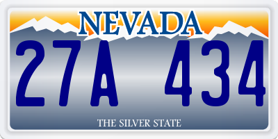 NV license plate 27A434