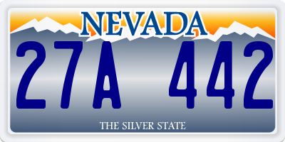 NV license plate 27A442