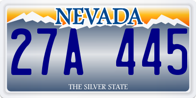 NV license plate 27A445
