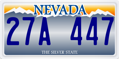 NV license plate 27A447