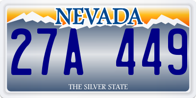 NV license plate 27A449