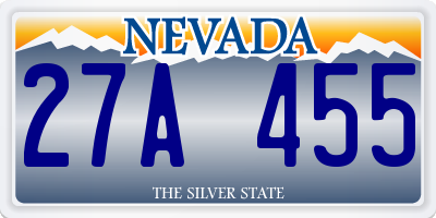NV license plate 27A455