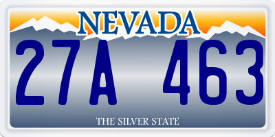 NV license plate 27A463