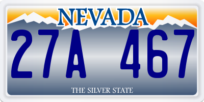 NV license plate 27A467