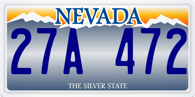 NV license plate 27A472