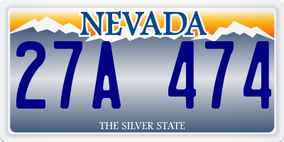 NV license plate 27A474