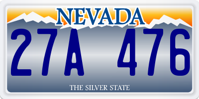 NV license plate 27A476