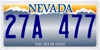NV license plate 27A477