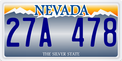 NV license plate 27A478