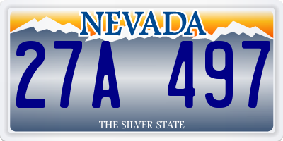NV license plate 27A497